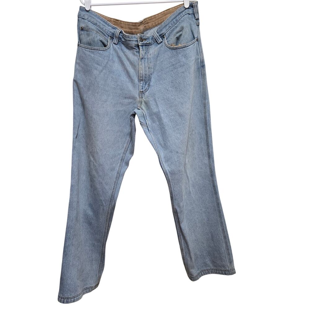 Duluth Trading Men’s 38x34 Light Wash Distressed Workwear Jeans